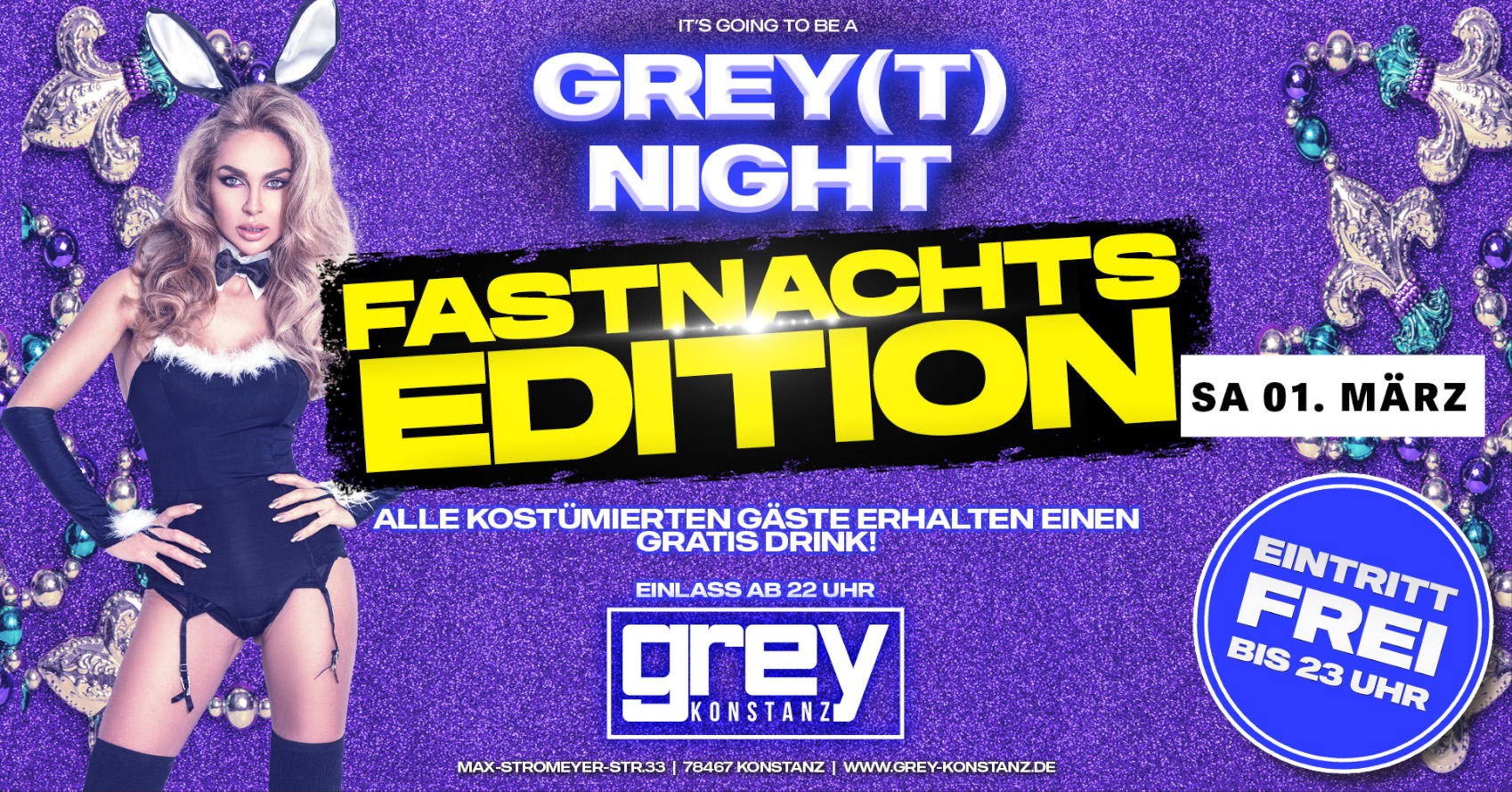 GRE(Y)T NIGHT Fasnachts Edition im Grey Konstanz