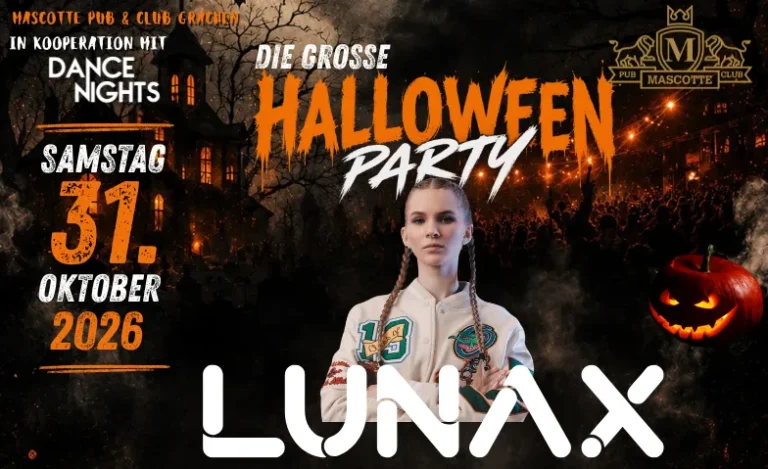 Flyer: Die Grosse Halloween Party – Mascotte Grächen