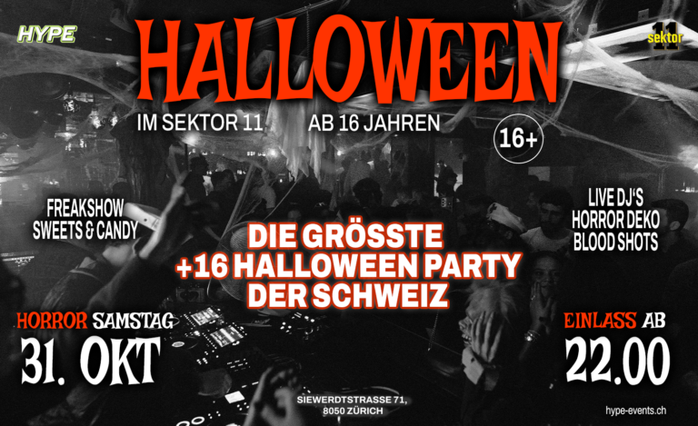 Flyer: Halloween +16 SEKTOR11 Zuerich