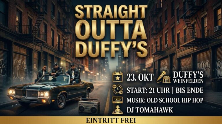 Flyer: Straight Outta Duffys – Jack’s Duffys Weinfelden