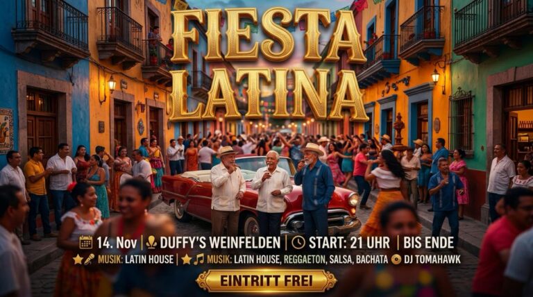 Flyer: FIESTA LATINA – Jack’s Duffys Weinfelden