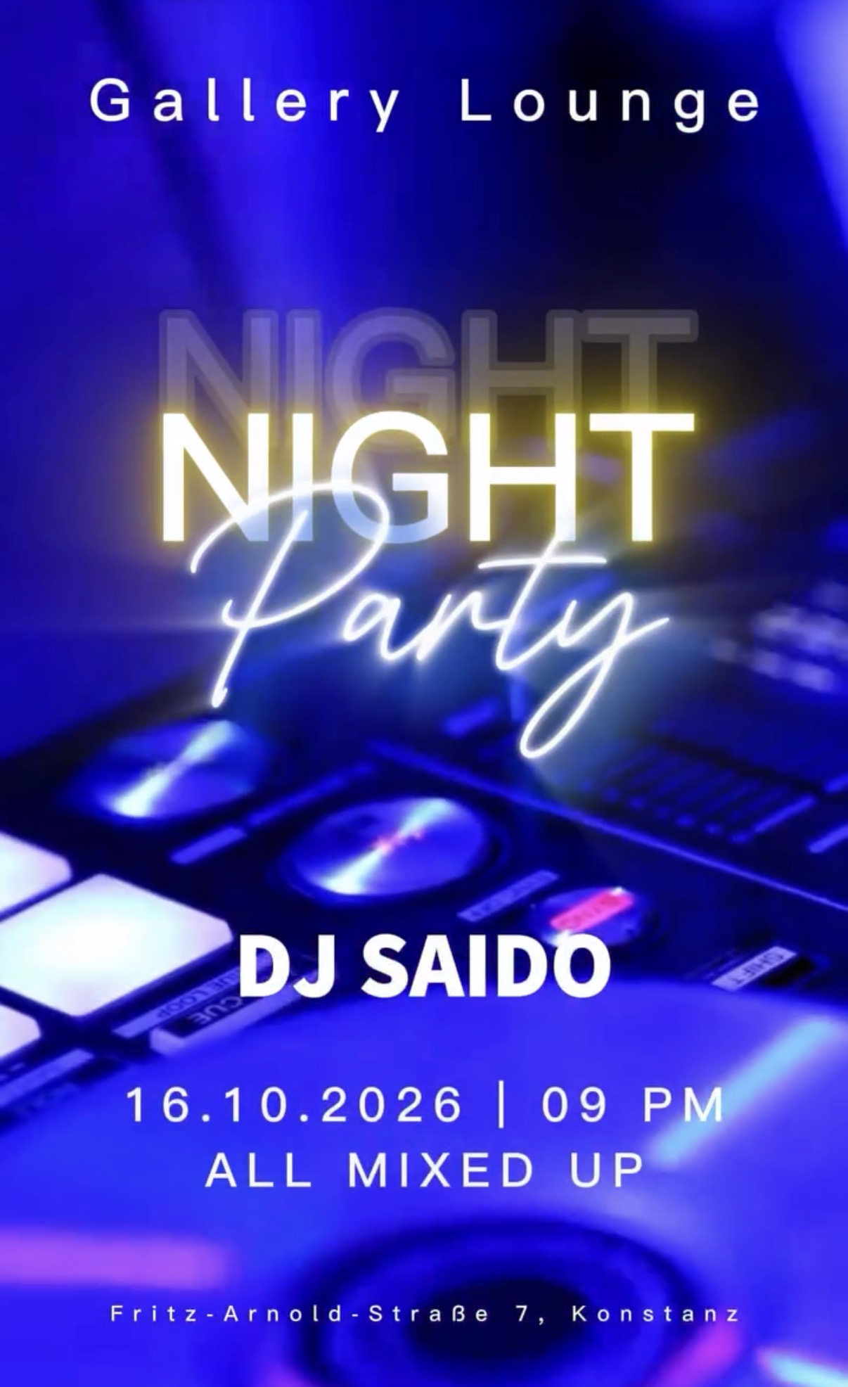 NIGHT PARTY - Gallery Lounge Konstanz