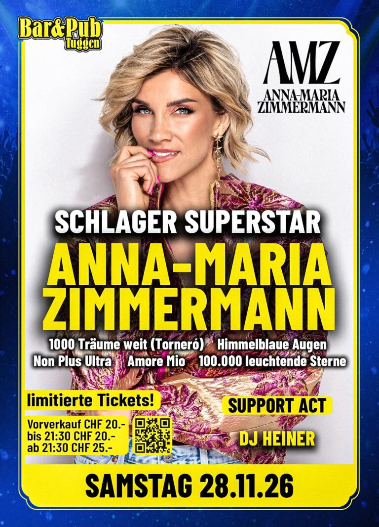 Flyer: ANNA-MARIA ZIMMERMANN – BAR&PUB Tuggen