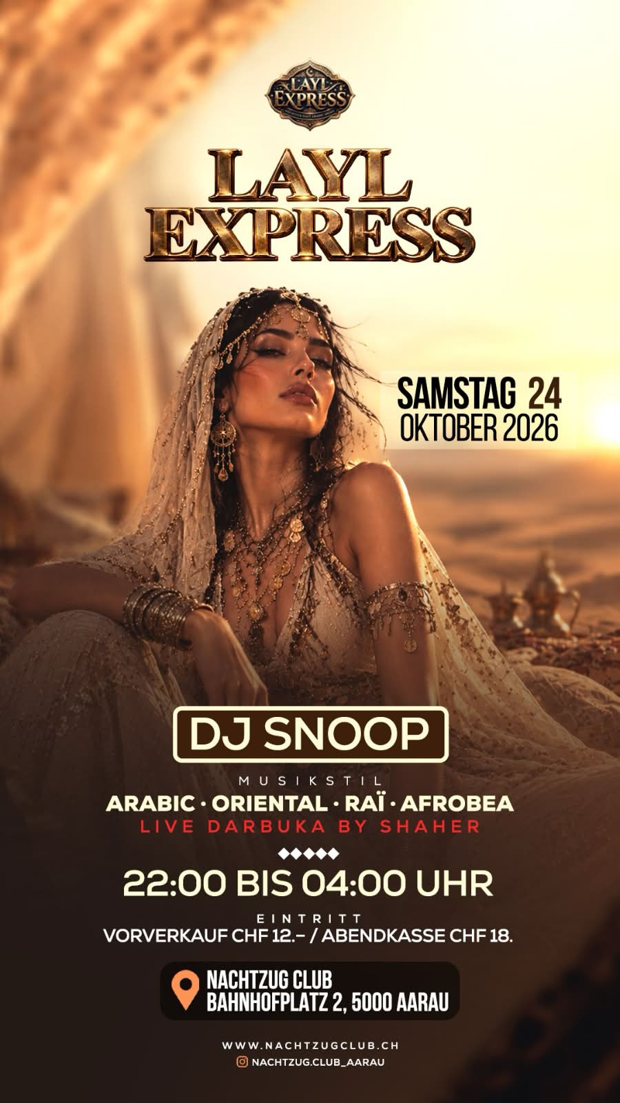 LAYL Express – Arabic Night – Nachtzug Club Aarau