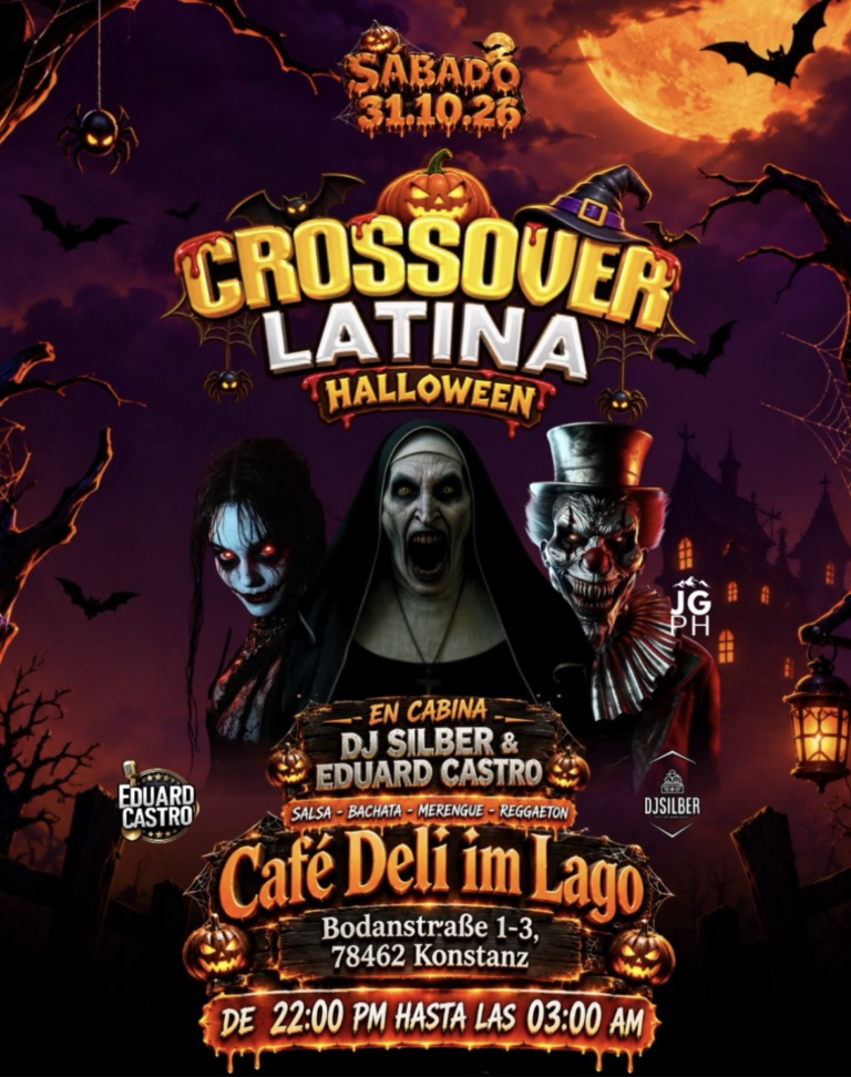 Flyer: Crossover Latina Halloween – Deli Konstanz