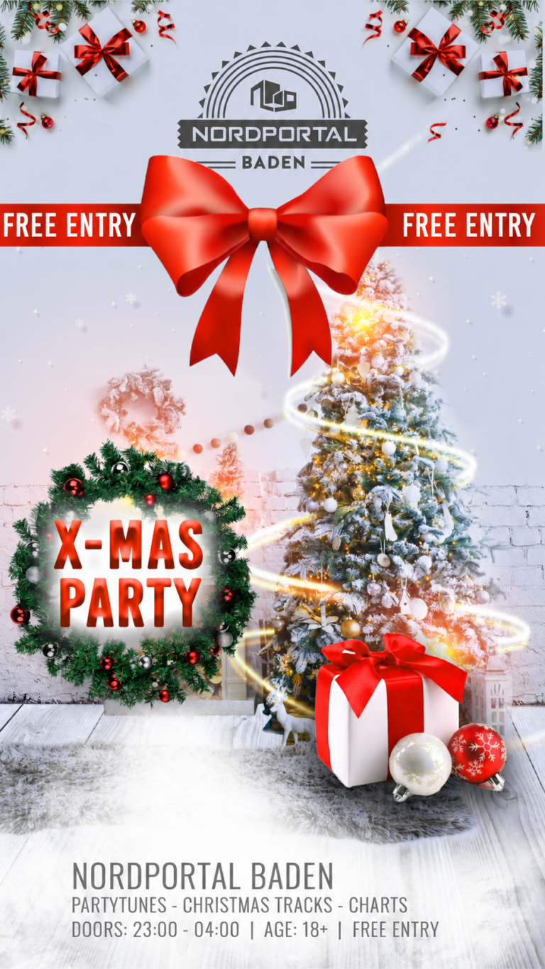 Flyer: X-MAS PARTY – Nordportal Baden
